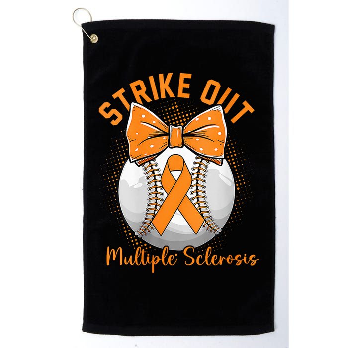 Strike Out Multiple Sclerosis Awareness Orange Ribbon Golf Towel