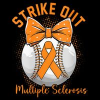 Strike Out Multiple Sclerosis Awareness Orange Ribbon Cropped Pullover Crew