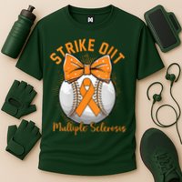 Strike Out Multiple Sclerosis Awareness Orange Ribbon Cooling Performance Crew T-Shirt