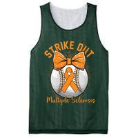 Strike Out Multiple Sclerosis Awareness Orange Ribbon Mesh Reversible Basketball Jersey Tank