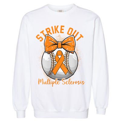 Strike Out Multiple Sclerosis Awareness Orange Ribbon Garment-Dyed Sweatshirt