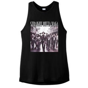 Straight Outta Maga Funny Trump 2024 Ladies PosiCharge Tri-Blend Wicking Tank