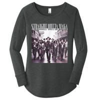 Straight Outta Maga Funny Trump 2024 Women's Perfect Tri Tunic Long Sleeve Shirt