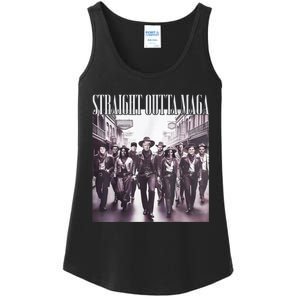 Straight Outta Maga Funny Trump 2024 Ladies Essential Tank