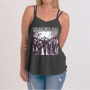 Straight Outta Maga Funny Trump 2024 Women's Strappy Tank