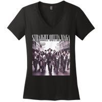 Straight Outta Maga Funny Trump 2024 Women's V-Neck T-Shirt