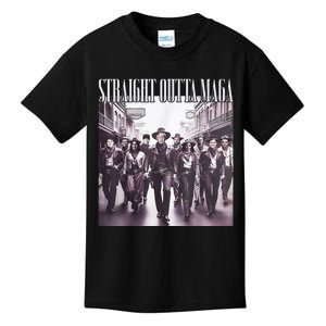 Straight Outta Maga Funny Trump 2024 Kids T-Shirt