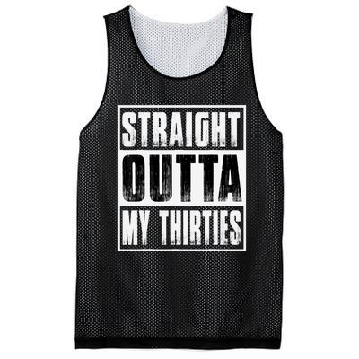 Straight Outta My Thirties Funny 40th Birthday Mesh Reversible Basketball Jersey Tank