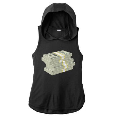 Stack Of Money Dollar Bills Design Great Gift Ladies PosiCharge Tri-Blend Wicking Draft Hoodie Tank