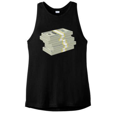 Stack Of Money Dollar Bills Design Great Gift Ladies PosiCharge Tri-Blend Wicking Tank