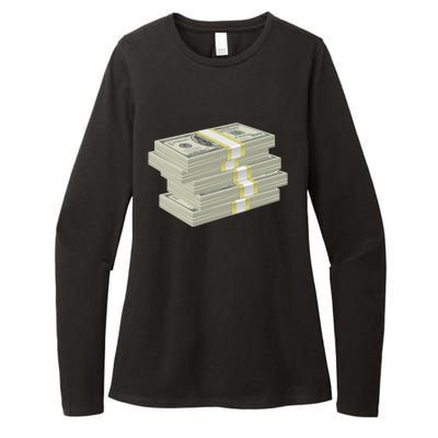 Stack Of Money Dollar Bills Design Great Gift Womens CVC Long Sleeve Shirt