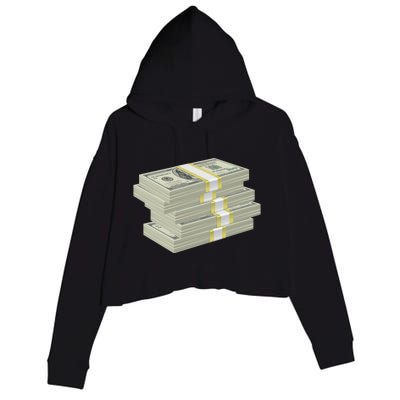 Stack Of Money Dollar Bills Design Great Gift Crop Fleece Hoodie