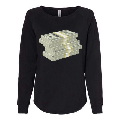 Stack Of Money Dollar Bills Design Great Gift Womens California Wash Sweatshirt