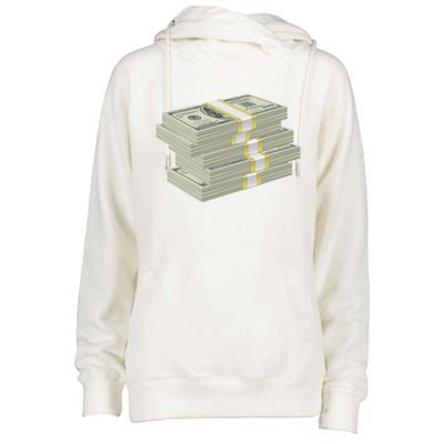 Stack Of Money Dollar Bills Design Great Gift Womens Funnel Neck Pullover Hood