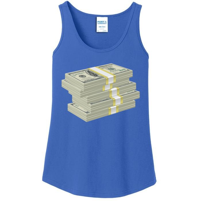 Stack Of Money Dollar Bills Design Great Gift Ladies Essential Tank