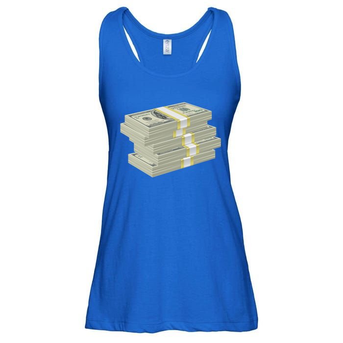 Stack Of Money Dollar Bills Design Great Gift Ladies Essential Flowy Tank