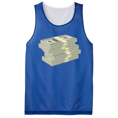 Stack Of Money Dollar Bills Design Great Gift Mesh Reversible Basketball Jersey Tank