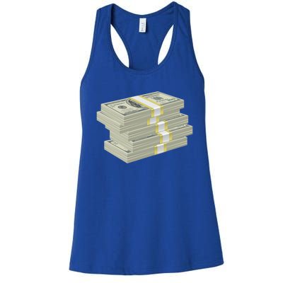 Stack Of Money Dollar Bills Design Great Gift Women's Racerback Tank