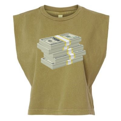 Stack Of Money Dollar Bills Design Great Gift Garment-Dyed Women's Muscle Tee