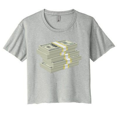 Stack Of Money Dollar Bills Design Great Gift Women's Crop Top Tee