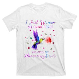 Sit On My Porch And Watch The Hummingbirds Funny Bird Lover T-Shirt