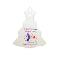 Sit On My Porch And Watch The Hummingbirds Funny Bird Lover Ceramic Tree Ornament