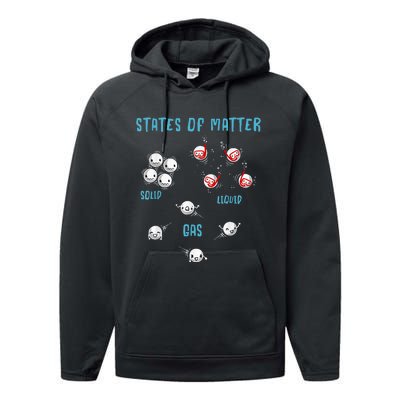 States Of Matter Solid Liquid Gas Performance Fleece Hoodie