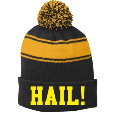 State of Michigan Hail! U M Ann Arbor MI AA Stripe Pom Pom Beanie