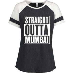 Straight Outta Mumbai Funny Gift Enza Ladies Jersey Colorblock Tee