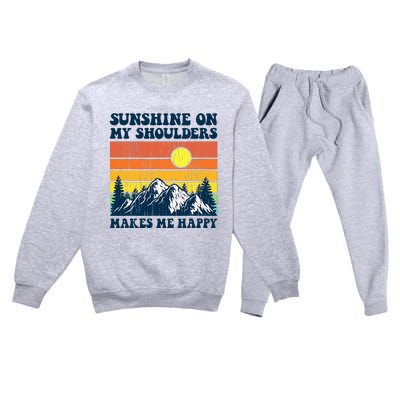 Sunshine On My Shoulders Makes Me Feel Happy Country Music Premium Crewneck Sweatsuit Set