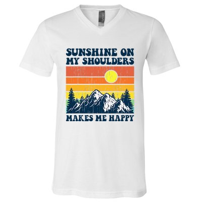 Sunshine On My Shoulders Makes Me Feel Happy Country Music V-Neck T-Shirt