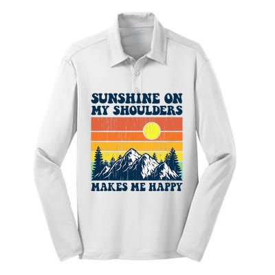 Sunshine On My Shoulders Makes Me Feel Happy Country Music Silk Touch Performance Long Sleeve Polo