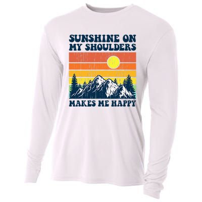 Sunshine On My Shoulders Makes Me Feel Happy Country Music Cooling Performance Long Sleeve Crew