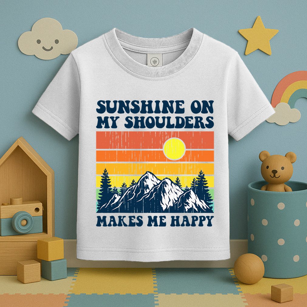 Sunshine On My Shoulders Makes Me Feel Happy Country Music Toddler T-Shirt