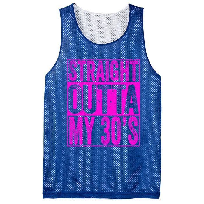 Straight Outta My 30S Cute Gift 40th Birthday Gift Mesh Reversible Basketball Jersey Tank