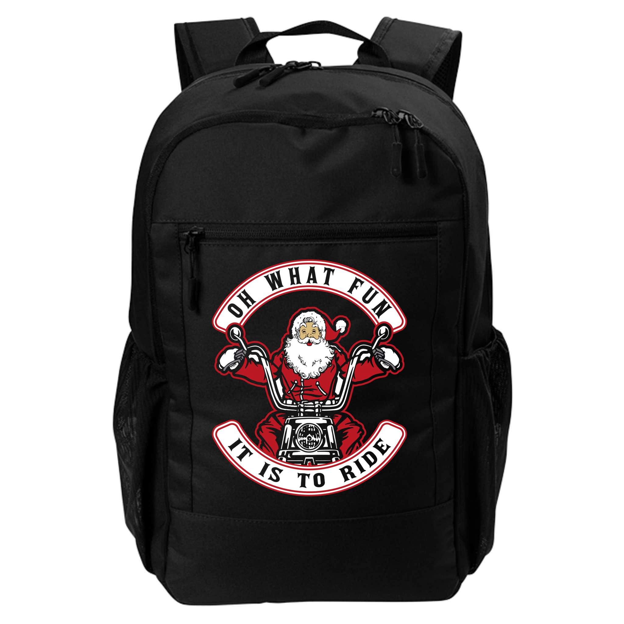 Santa On Motorcycle Funny Christmas Gift Backpack