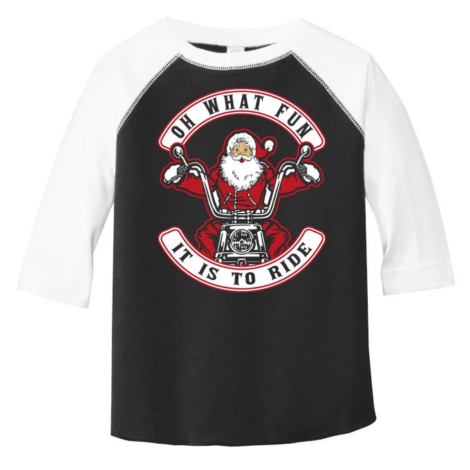 Santa On Motorcycle Funny Christmas Gift Toddler Fine Jersey T-Shirt