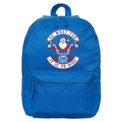 Santa On Motorcycle Funny Christmas Gift 16 in Basic Backpack