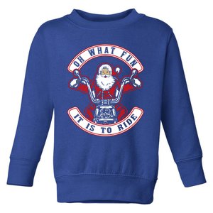 Santa On Motorcycle Funny Christmas Gift Toddler Sweatshirt