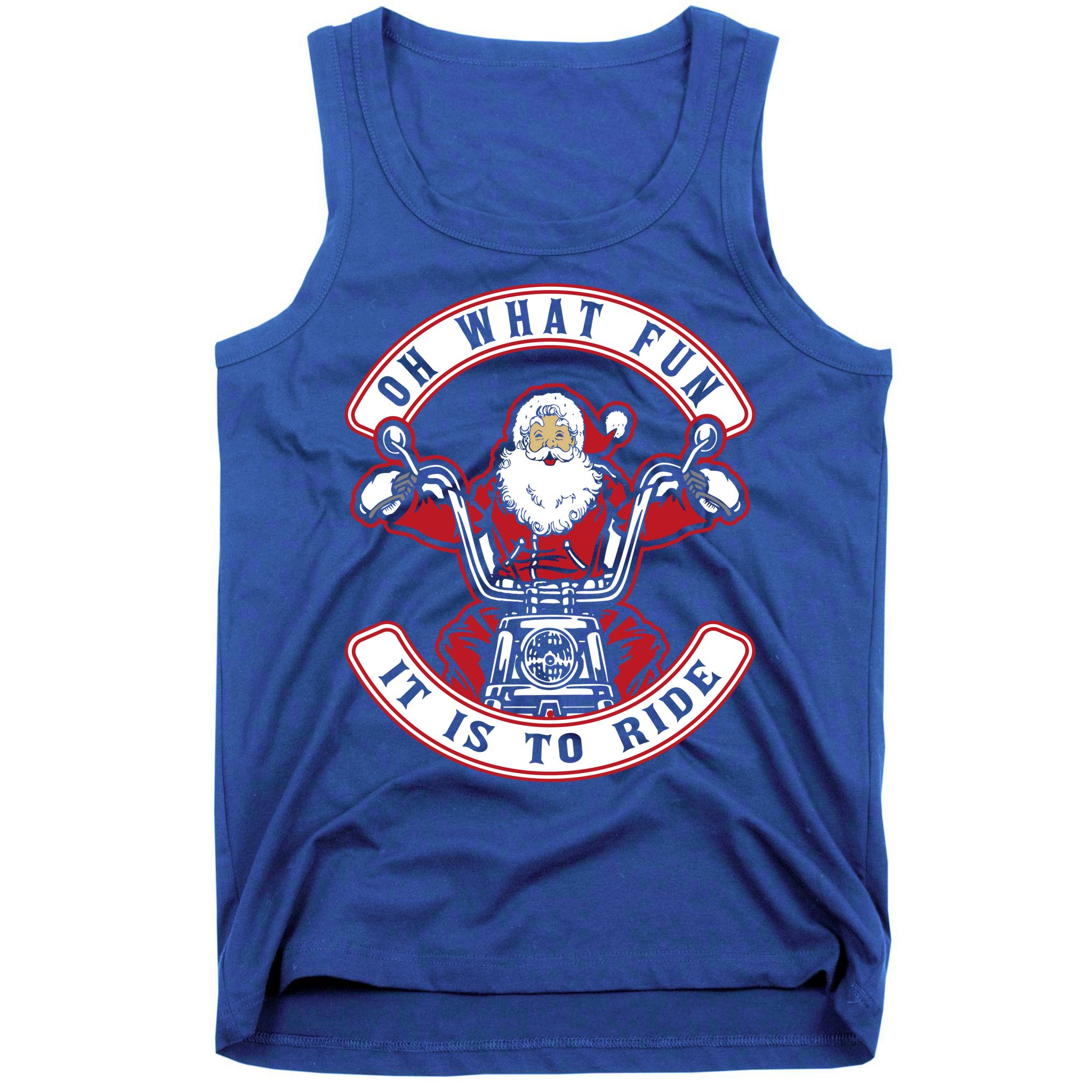 Santa On Motorcycle Funny Christmas Gift Tank Top