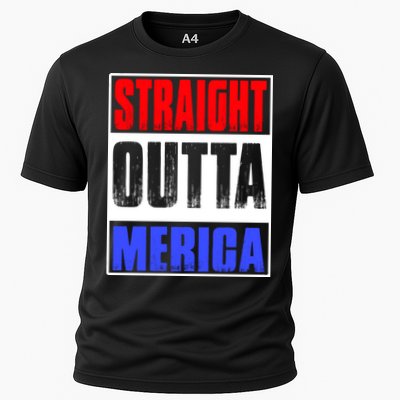 Straight Outta Merica America United States 4th Of July USA Performance Shirt
