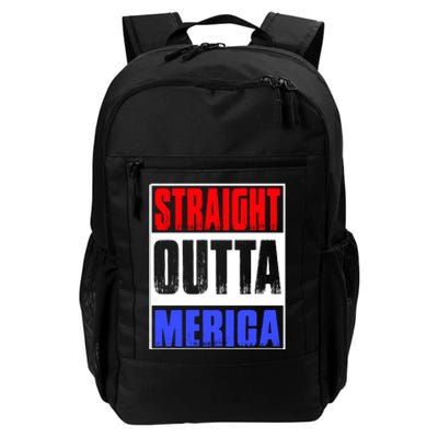 Straight Outta Merica America United States 4th Of July USA Daily Commute Backpack