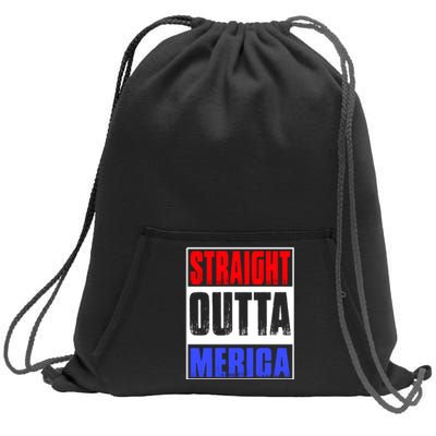 Straight Outta Merica America United States 4th Of July USA Sweatshirt Cinch Pack Bag