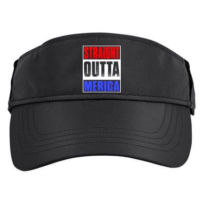Straight Outta Merica America United States 4th Of July USA Adult Drive Performance Visor