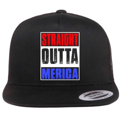 Straight Outta Merica America United States 4th Of July USA Flatbill Hat