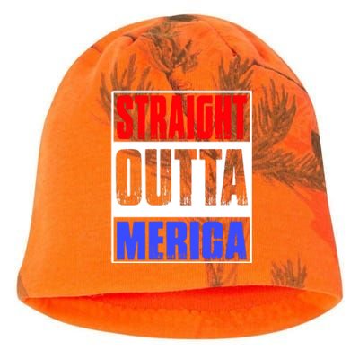 Straight Outta Merica America United States 4th Of July USA Kati - Camo Knit Beanie