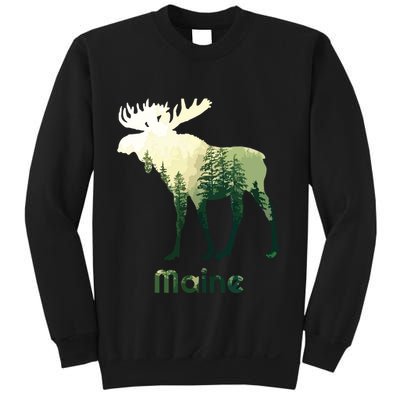 State Of Maine Moose Forest Tree Hunter Wildlife Sweatshirt