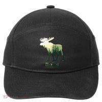 State Of Maine Moose Forest Tree Hunter Wildlife 7-Panel Snapback Hat