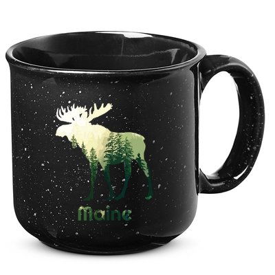 State Of Maine Moose Forest Tree Hunter Wildlife 15oz Campfire Ceramic Mug