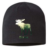 State Of Maine Moose Forest Tree Hunter Wildlife Sustainable Beanie